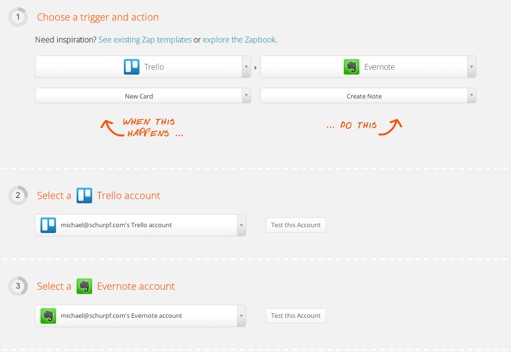 Getting Things Done with Trello, Google Calendar, Evernote and Zapier